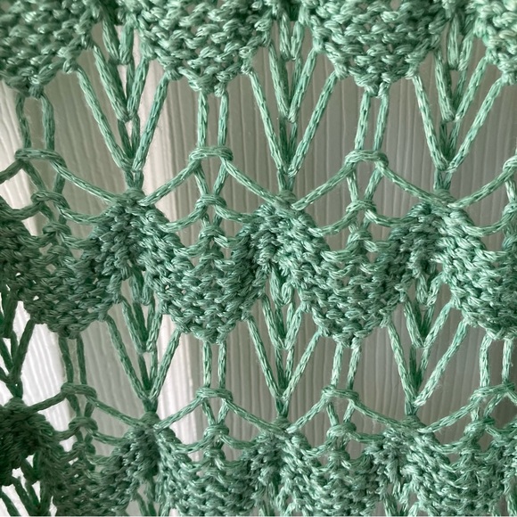 BEBE Crochet Knit Cardigan Green Size S - Picture 4 of 5